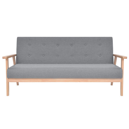 Set di Divani 3 pz in Tessuto Grigio Chiaro