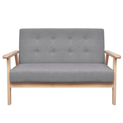 Set di Divani 3 pz in Tessuto Grigio Chiaro