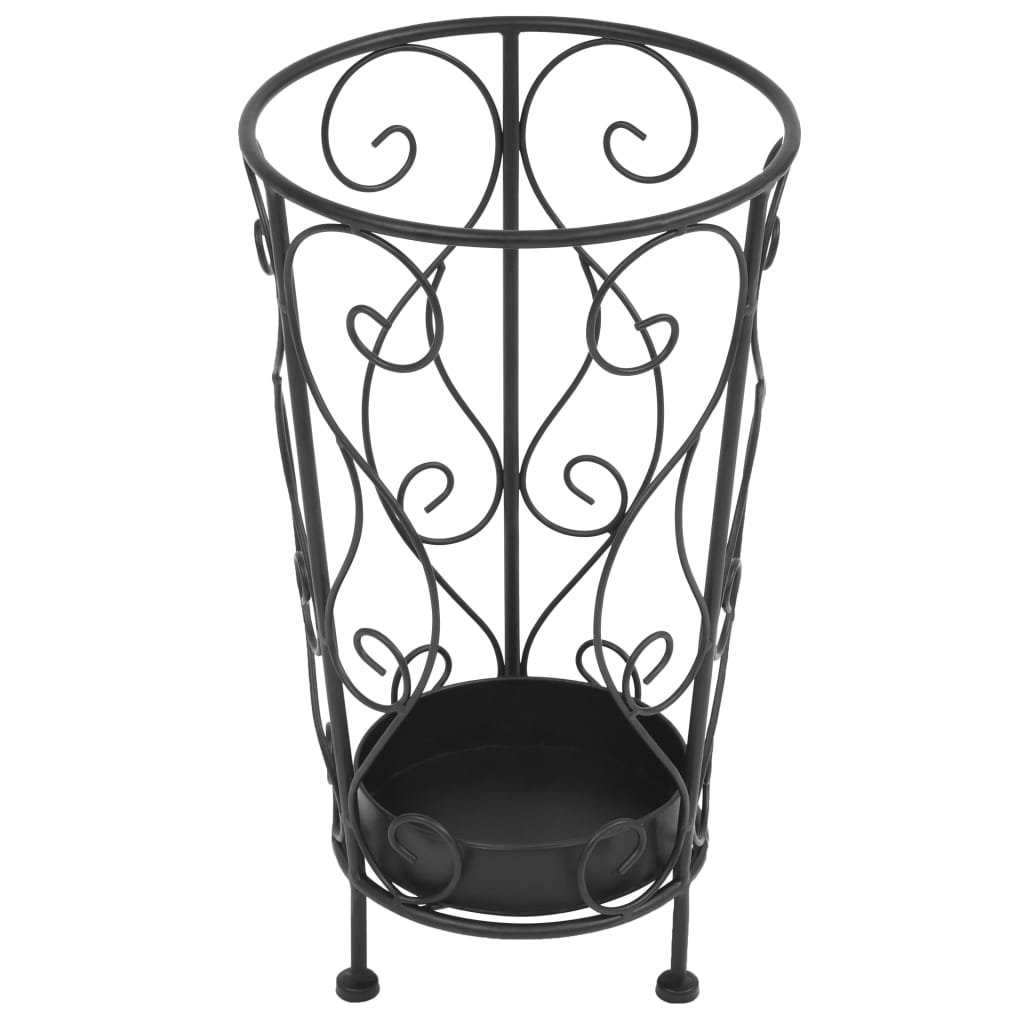 Portaombrelli Stile Vintage Metallo 26x46 cm Nero