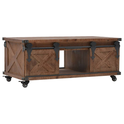 Tavolino da Salotto in Legno di Abete 91x51x38cm Marrone