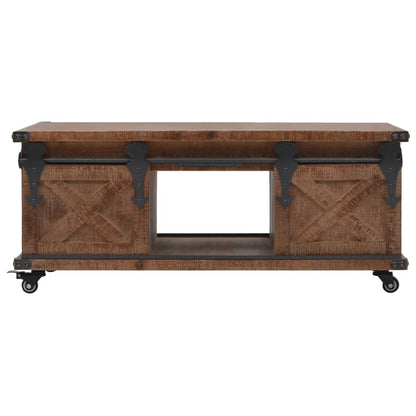 Tavolino da Salotto in Legno di Abete 91x51x38cm Marrone