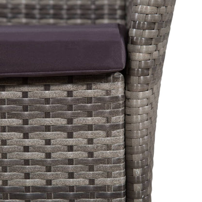 Sedie da Giardino 2 pz con Cuscini in Polyrattan Grigio