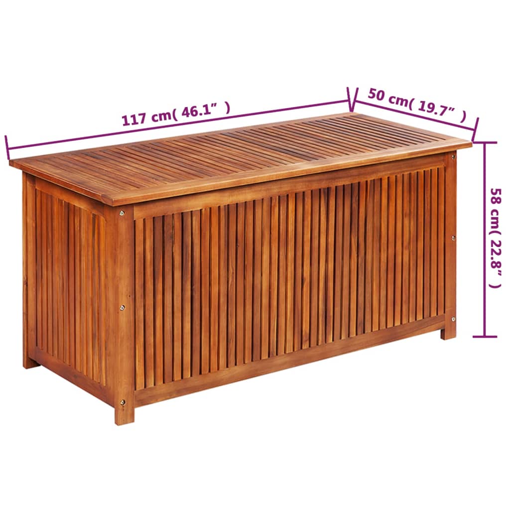 Baule da Giardino 117x50x58 cm in Massello di Acacia