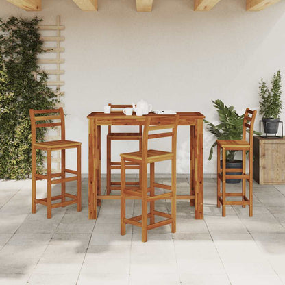 Tavolo da Bar in Legno Massello di Acacia 120x60x105 cm