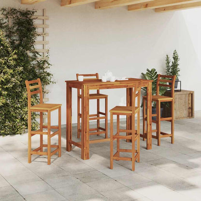 Tavolo da Bar in Legno Massello di Acacia 120x60x105 cm