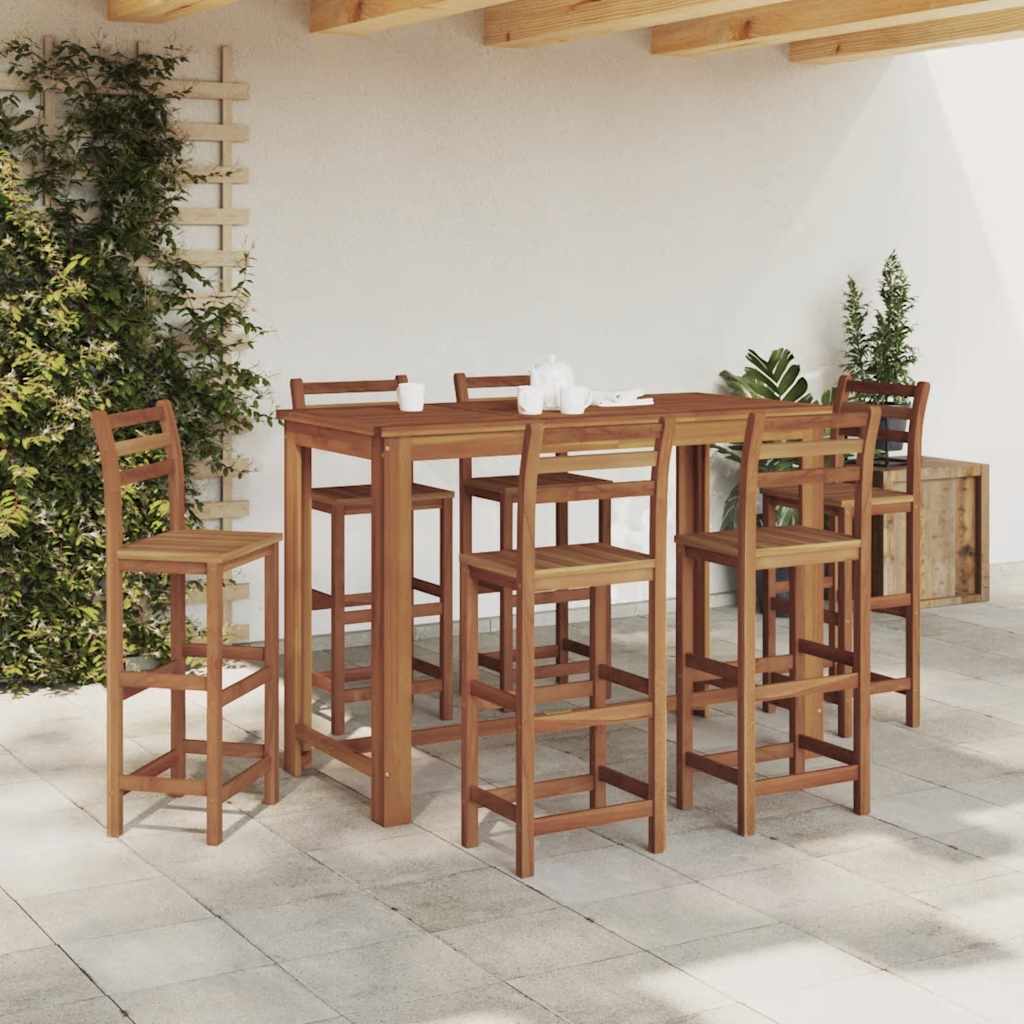 Tavolo da Bar in Legno Massello di Acacia 150x70x105 cm