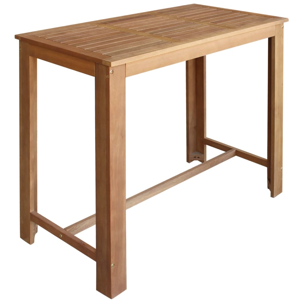 Tavolo e Sedie da Bar Set 5 pz in Legno Massello di Acacia