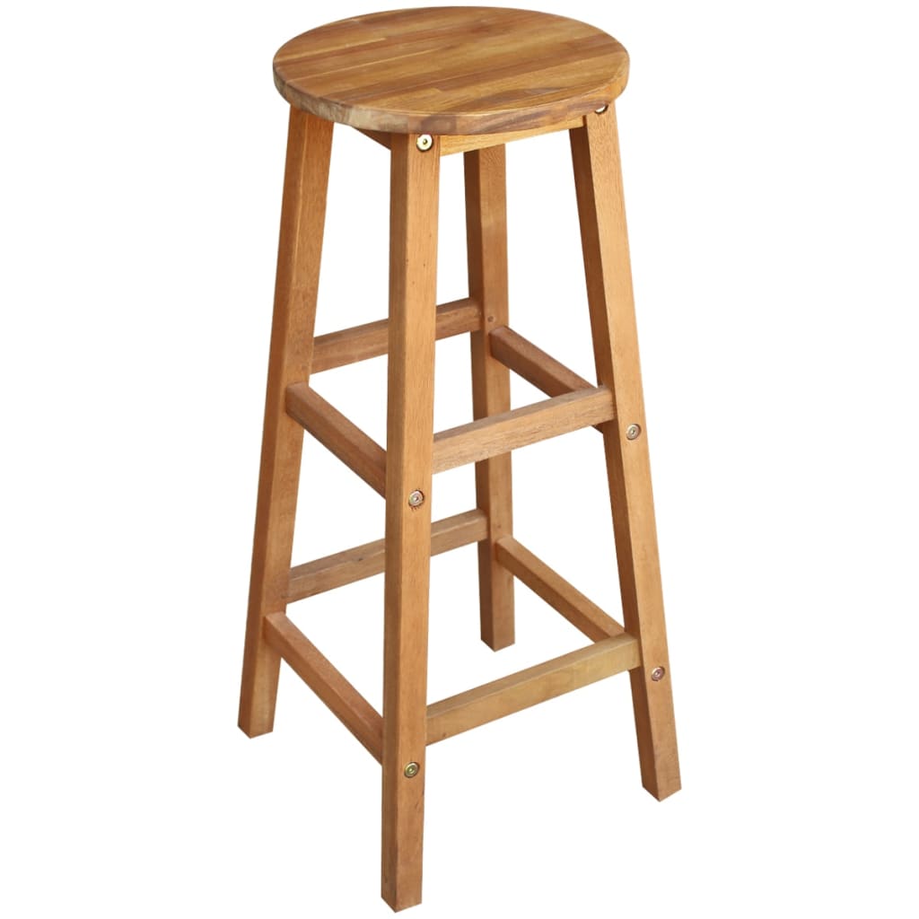 Tavolo e Sedie da Bar Set 5 pz in Legno Massello di Acacia