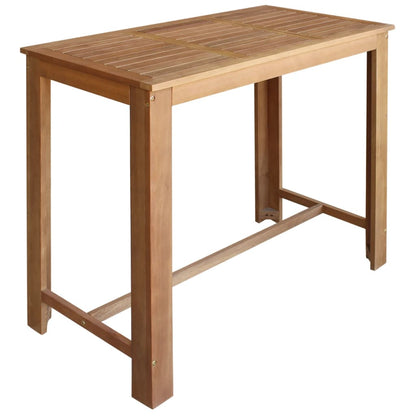 Set Tavolo e Sedie da Bar 5 pz in Legno Massello di Acacia