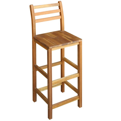 Set Tavolo e Sedie da Bar 5 pz in Legno Massello di Acacia