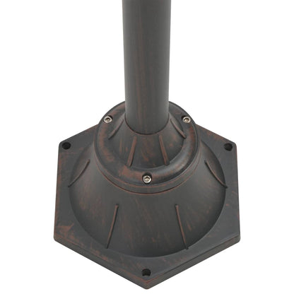 Lampione da Giardino E27 220 cm in Alluminio 2 Lampade Bronzo