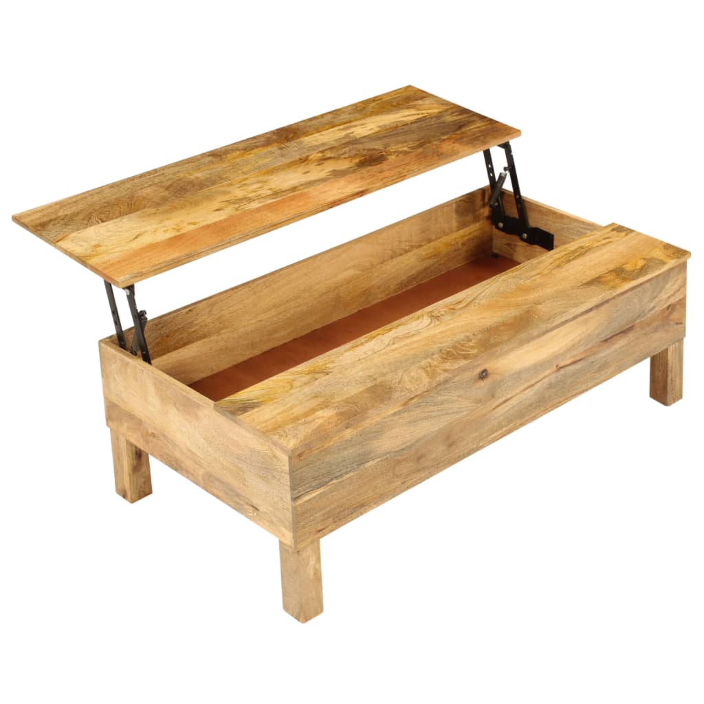 Tavolino da Salotto in Legno Massello di Mango 110x55x35 cm