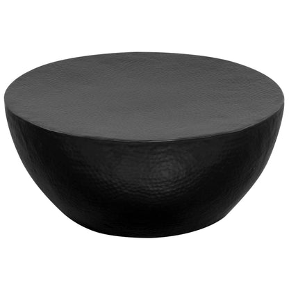 Tavolino da Salotto in Alluminio Martellato 70x30 cm Nero
