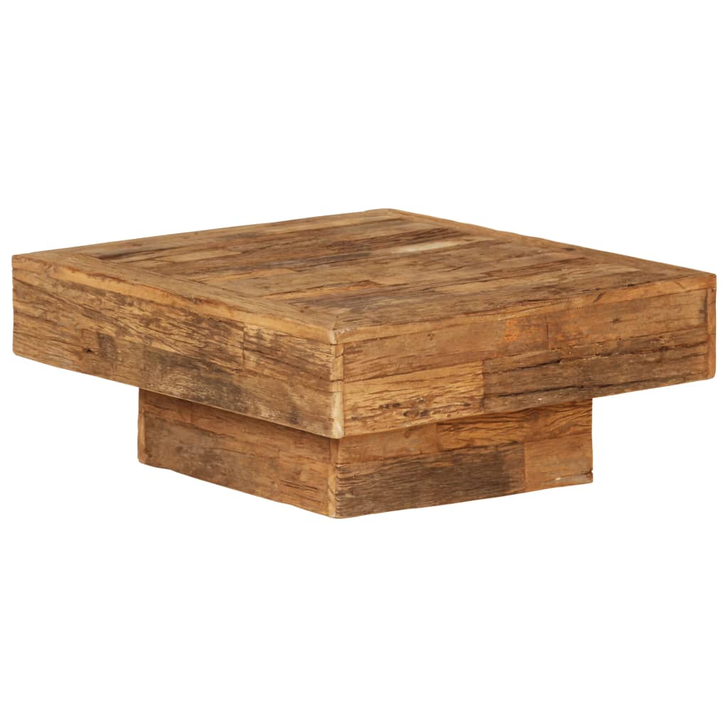 Tavolino da Salotto in Legno Massello Recuperato 70x70x30 cm