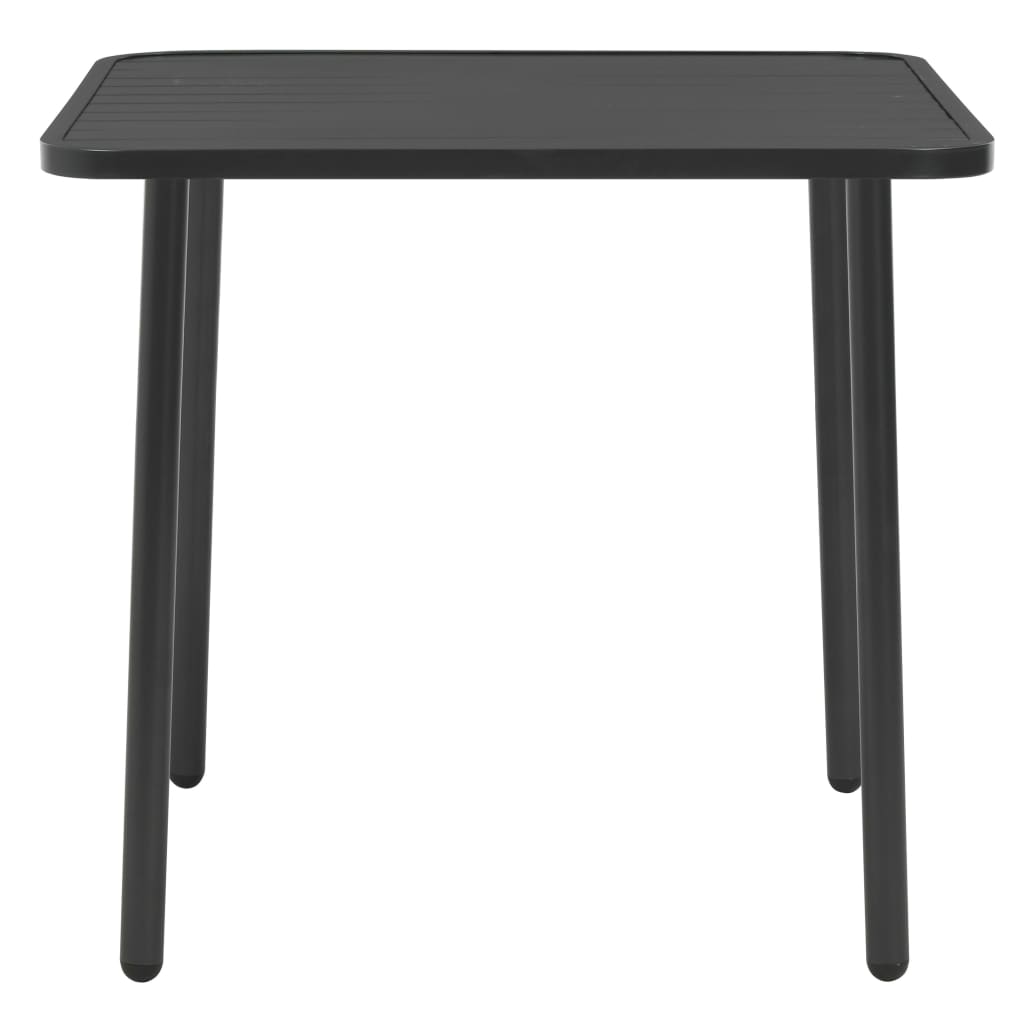 Tavolo da Giardino Grigio Scuro 80x80x72 cm in Acciaio