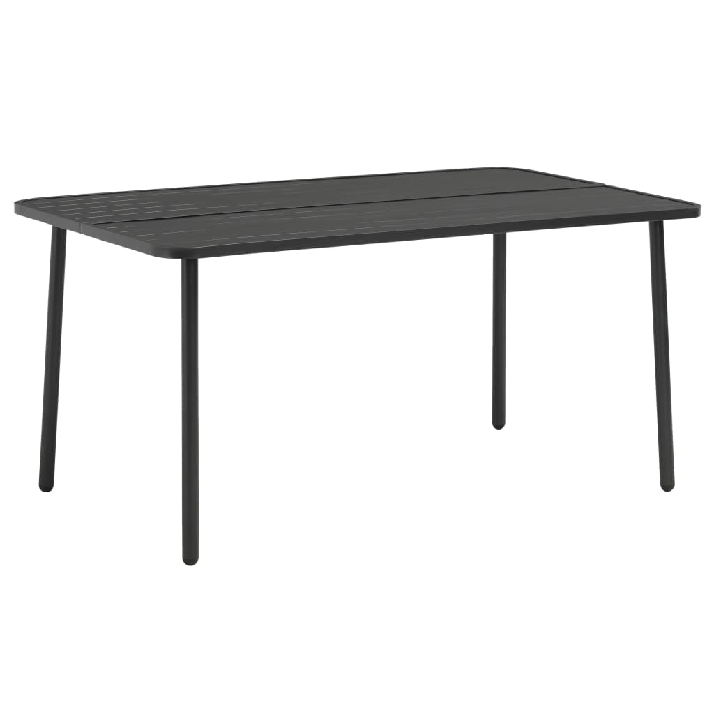 Tavolo da Giardino Grigio Scuro 150x90x72 cm in Acciaio