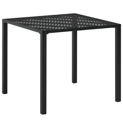 Tavolo da Giardino Nero 80x80x72 cm in Acciaio