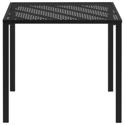 Tavolo da Giardino Nero 80x80x72 cm in Acciaio