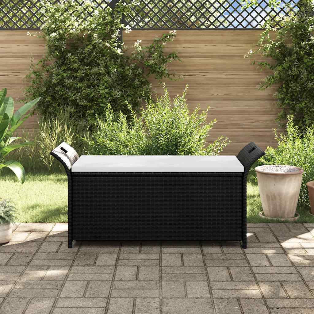 Cassapanca con Cuscino 138 cm in Polyrattan Marrone
