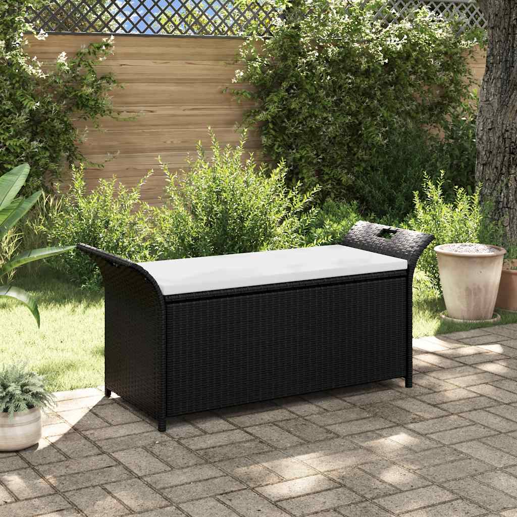 Cassapanca con Cuscino 138 cm in Polyrattan Marrone