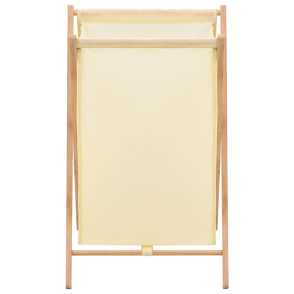 Portabiancheria in Legno di Cedro e Tessuto Beige 42x41x64 cm
