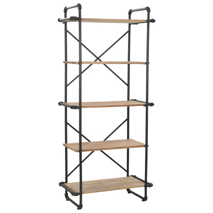 Libreria in Legno Massello di Abete e Acciaio 80x42x180 cm