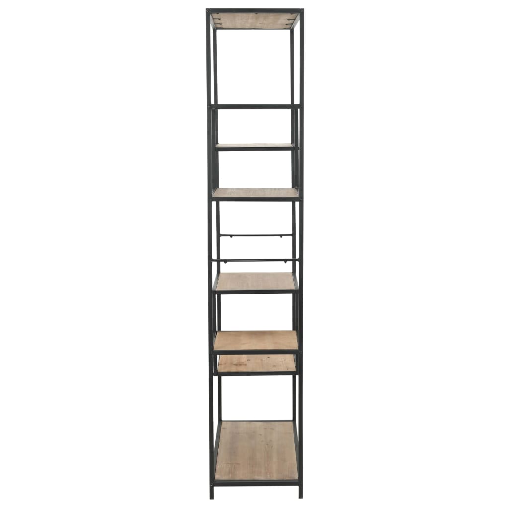 Libreria in Legno Massello di Abete e Acciaio 90,5x35x180 cm