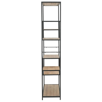 Libreria in Legno Massello di Abete e Acciaio 90,5x35x180 cm