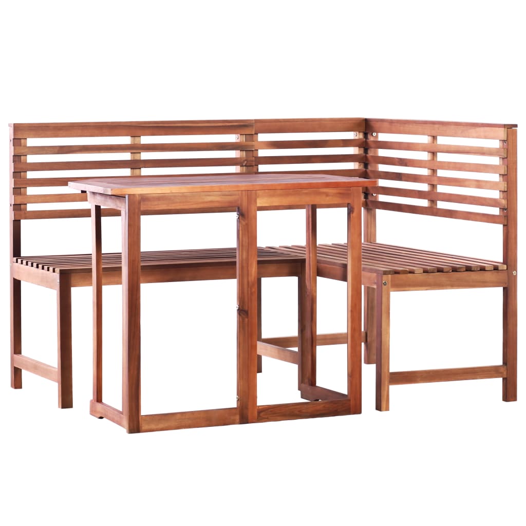 Set da BistrÃƒÂ² 2 pz in Legno Massello di Acacia