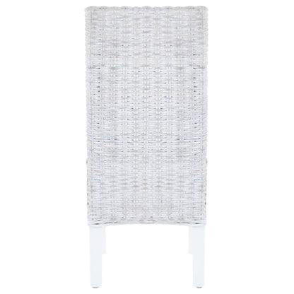 Sedie da Pranzo 2 pz Marrone Chiaro in Rattan Kubu e Mogano