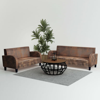 Set Divani 2 pz in Camoscio Artificiale Marrone
