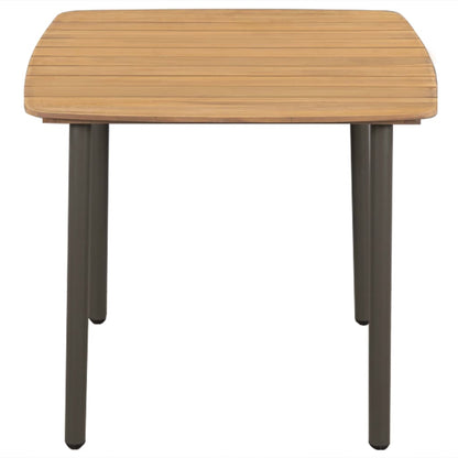 Tavolo da Giardino 80x80x72cm in Massello di Acacia e Acciaio