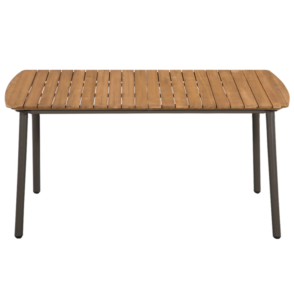Tavolo da Giardino 150x90x72cm in Massello di Acacia e Acciaio