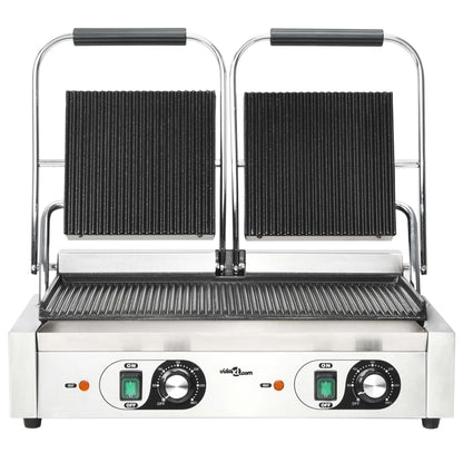 Doppia Griglia per Panini Scanalata 3600 W 57x30,5x20 cm
