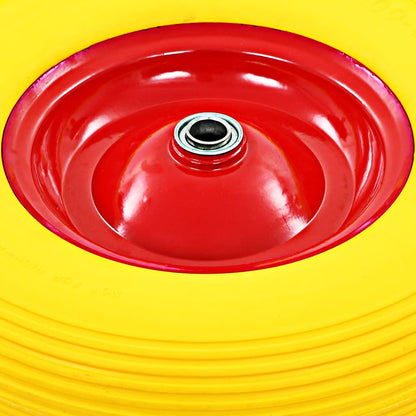 Ruota per Carriola con Asse in PU Solido 4.00-8 390 mm