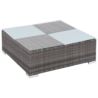 Set da Giardino 8 pz con Cuscini in Polyrattan Grigio
