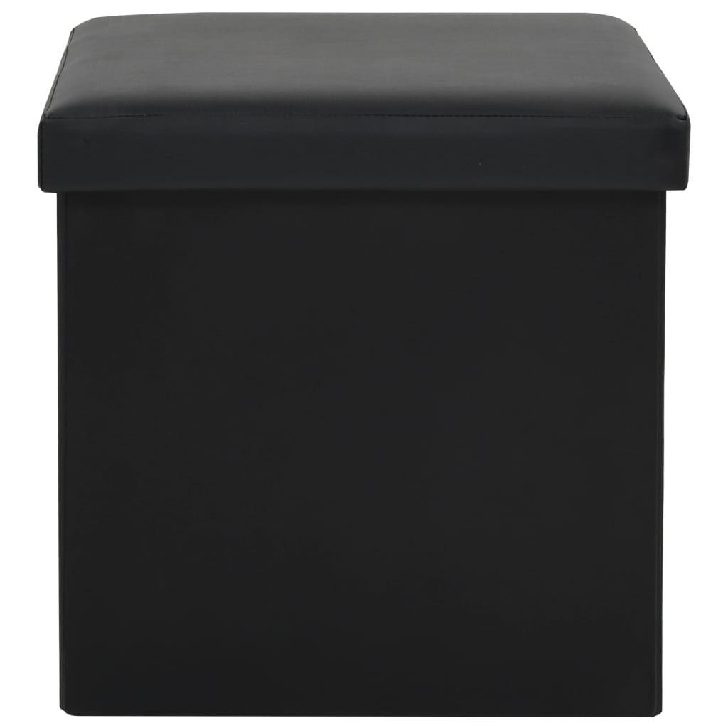 Sgabello Pieghevole con Contenitore Nero in Similpelle