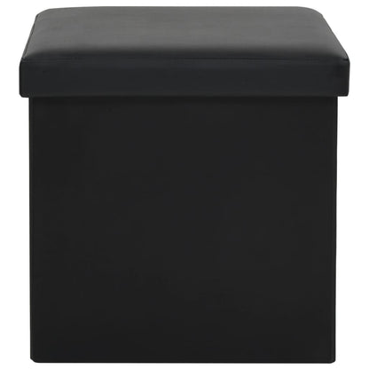 Sgabello Pieghevole con Contenitore Nero in Similpelle
