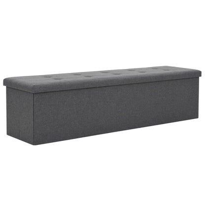 Cassapanca Pieghevole in Simil Lino 150x38x38 cm Grigio Scuro