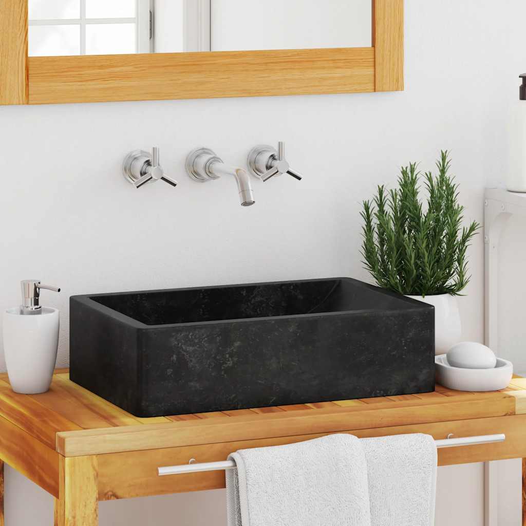 Lavello 45x30x12 cm Marmo Lucido Nero