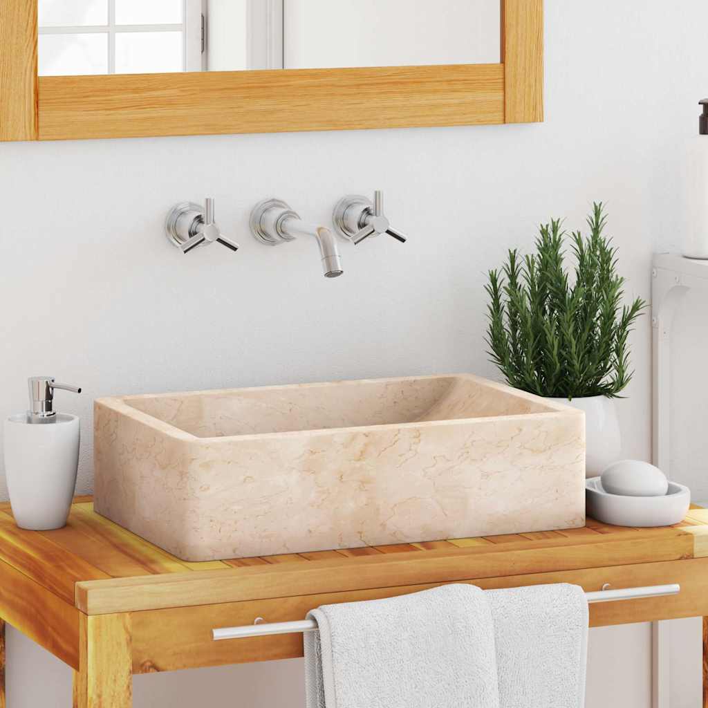 Lavello 45x30x12 cm Marmo Lucido Crema