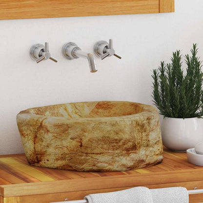 Lavandino 45x35x15 cm in Pietra Fossile Crema