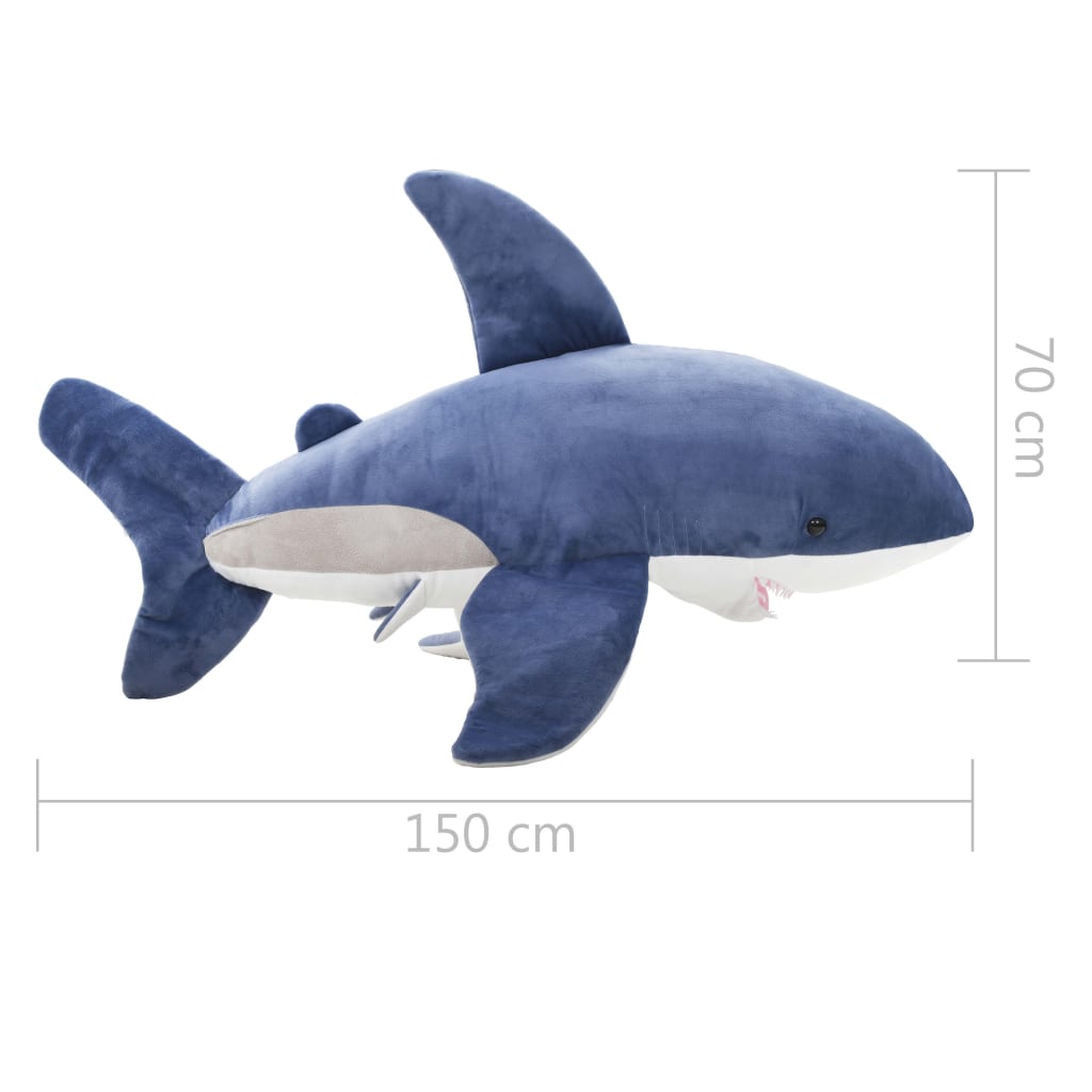 Giocattolo di Peluche Squalo Bianco Blu e Bianco