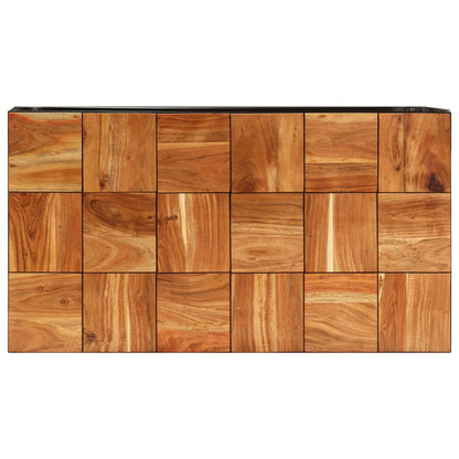 Tavolino 110x60x40 cm in Legno Massello di Acacia e Acciaio