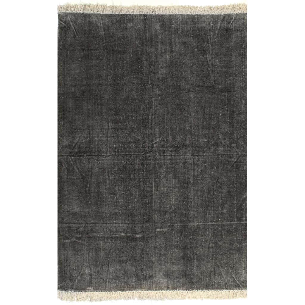 Tappeto Kilim in Cotone 160x230 cm Antracite