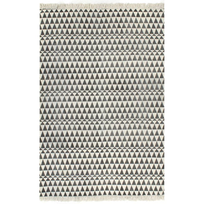Tappeto Kilim in Cotone 120x180 cm con Motivi Bianchi/Neri