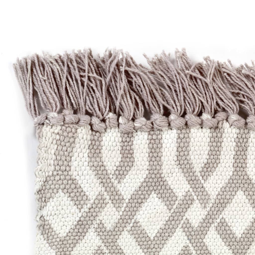Tappeto Kilim in Cotone 120x180 cm con Motivi Grigio Talpa