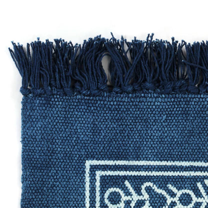 Tappeto Kilim in Cotone 160x230 cm con Motivi Blu