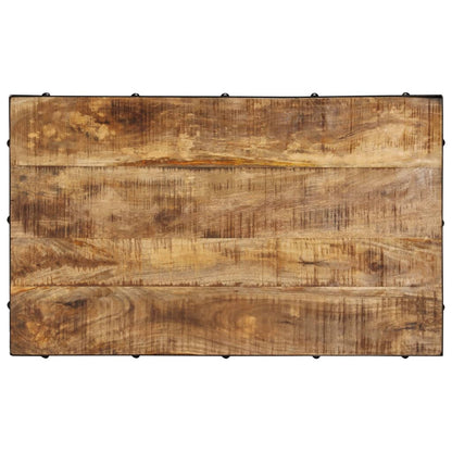 Tavolino da Salotto con Ruote in Massello di Mango 100x60x26 cm