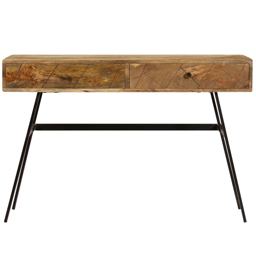 Scrivania con Cassetti in Legno Massello di Mango 110x50x76 cm